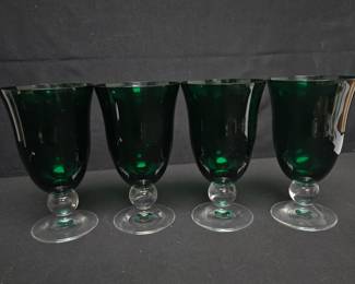 Set of Green Lenox Glasses