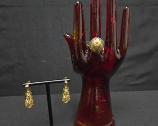 Damascene Ring & Earring Set