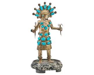 Hopi Sterling & Turquoise Hano Clown Kachina - LOT 325