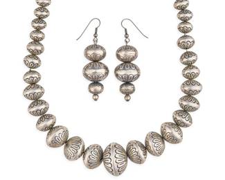 Old Pawn Navajo Sterling Silver Pearl Suite - LOT 112