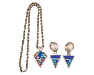 Lynol Yellowhorse, Navajo Multi-Stone Inlay Set - LOT 104