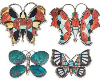 Southwestern Multi-Stone Butterfly Pins/Pendants - LOT 278