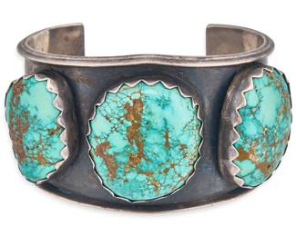 Navajo Sterling & Turquoise Cuff - LOT 201