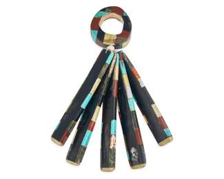 Santo Domingo Multi-Stone Inlay Pendant - LOT 92