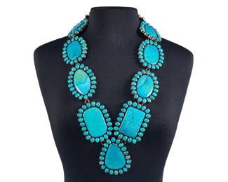 Federico Jimenez, Superb Sterling & Turquoise Concho Necklace - LOT 29