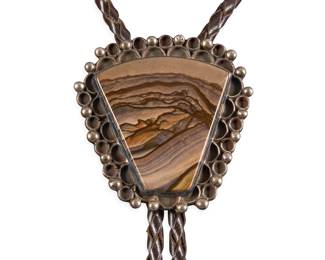 Vintage Navajo Silver & Jasper Bolo - LOT 136