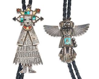 Navajo Sterling Silver Kachina Bolos - LOT 151