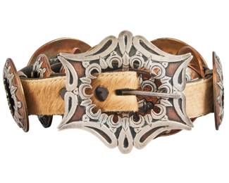 Jeep Collins, Mixed Metal Concho Belt - LOT 189
