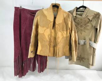 Vintage Char Leather Jacket, HB Leather Skirt & More