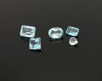 Light Blue Topaz and Tourmaline Gemstones