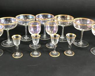 Vintage Champagne Coupes and Cordial Glasses