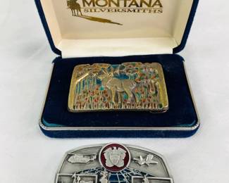 US Navy Belt Buckle, Brass-Toned Buckle with Elk & More
