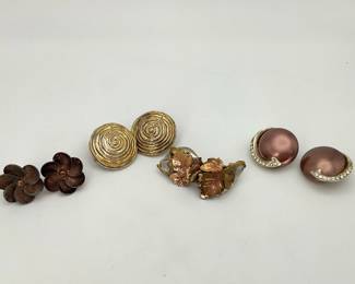 Gold Tone and Copper Tone Vintage Earrings