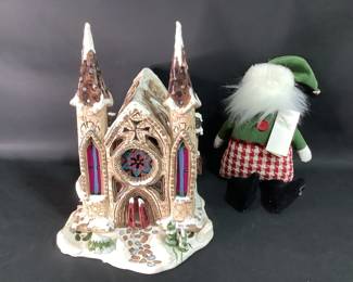 2001 Blue Sky Clayworks Christmas Cathedral Candle House and More