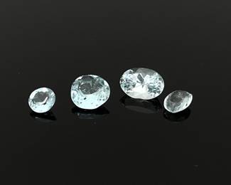 Light Blue Topaz and Tourmaline Gemstones