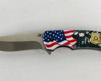 Decorative Law Enforcement-Themed Folding Knife & Pin