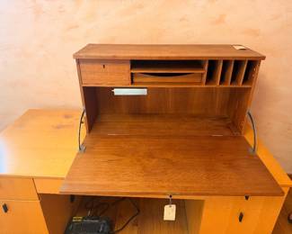 MCM Danish teak magic box folding desk