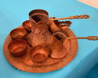 Turkish copper tea set