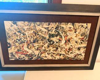highly desirable matching pair of mid-century abstract expressionist 3D impasto paintings.