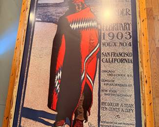 framed poster of a Sunset magazine cover from February 1903, originally illustrated by American artist Lafayette Maynard Dixon