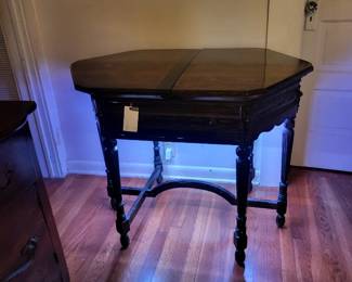 Vintage radio table converted to lighted beverage table