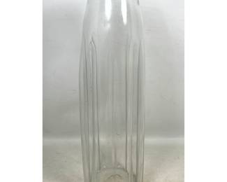 Lot 763 Large Blenko Art Glass Clear Floor Vase, Clear Decal Label