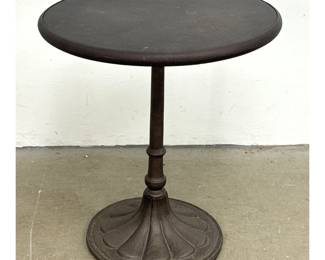 Lot 1226 Restoration Hardware 20th C. Chrysanthemum Iron Side Table. Marked with labels.