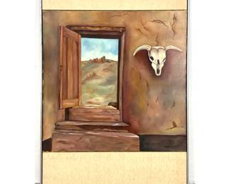 Lot 999 Ross Moffett Original Oil Painting on Canvas Western interior. Signed MOFFETT