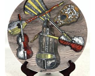 Lot 791 Fornasetti Milano Strumenti Musicali Porcelain Plate Number 6 Made in Italy