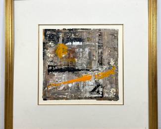 Lot 980 Dennis Sakelson Abstract Mixed Media Painting. Modernist composition