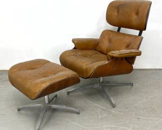 Lot 1083 Charlton Molded Plywood Lounge Chair and Ottoman. As is