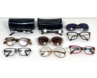Lot 1165 9 9pc lot of Designer Eyewear with Coach Marc Jacobs Bulova and Titmus Frames and Branded Cases