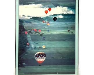 Lot 963 P.R. SIEGRIST Hot Air Balloon Event Poster. Morning Flight. Framed Under Glass