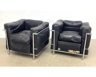Lot 1069 Le Corbusier Designed Lounge Chairs. Unmarked.