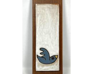 Lot 794 Vintage Mid Century Italian Glazed Ceramic Wall Plaque Tile.