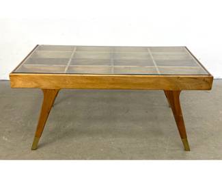Lot 729 Contemporary Decorator Wood and Glass Coffee Table. Ponti inspired.