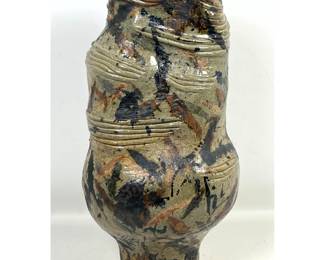 Lot 845 Vintage Abstract Form Japanese Art Pottery Floor Vase, Voulkos Style