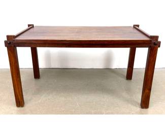 Lot 705 MidCentury Modern Brazilian Rosewood Console Desk Table with Exposed Dowel Joinery, Sergio Rodrigue