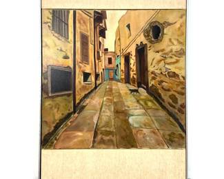 Lot 998 Ross Moffett Original Oil Painting on Canvas Street Scene Signed MOFFETT