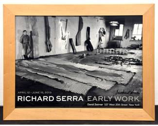 Lot 959 Signed Richard Serra David Zwirner Exhibition Poster Richard Serra in his studio 1968.