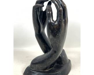 Lot 723 Bronze Cathedral Hands Sculpture Statue After Auguste Rodin