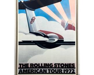 Lot 1022 The Rolling Stones American Tour 1972 Original Concert Poster Designed by John Pasche Framed