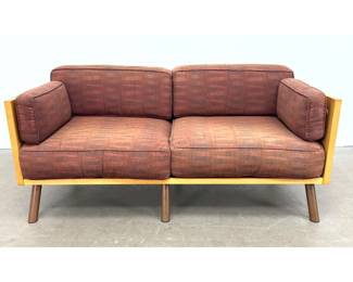 Lot 1049 Peter Stamberg and Paul Aferiat Salsa Settee for Knoll Studio Maple with Copper Legs