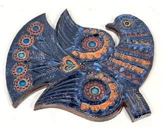 Lot 795 JeanClaude Taburet for Quimper Wall Plaque sculpture. Bird Form.