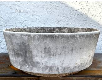 Lot 1241 Large Willy Guhl Architectural MidCentury Modern Brutalist Planter. Tapered cylindrical form.