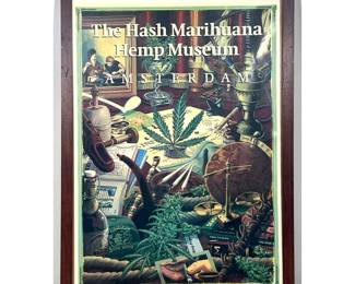 Lot 726 Willy de Bok 1995 The Hash Marihuana Hemp Museum Amsterdam Promotional Poster. Framed under glass.