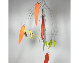 Lot 1095 H FIELD 74 Colored Aluminum Hanging Mobile Sculpture. Signed.