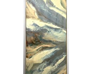 Lot 992 Large NICHOLAS MIRANDON Resin Painting. Modernist Abstract. Artist s Bio on Reverse.