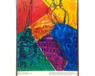 Lot 921 MARC CHAGALL 1978 Exhibition Poster. Palazzo Pitti, Firenze. Pitti Palace, Florence. Vivid Colors.