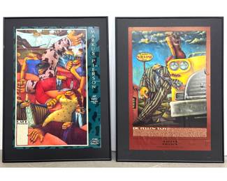 Lot 1027 Pr Markus Pierson Coyote Series Narrative Framed Posters including Cafe Istanbul and Big Yellow Taxi